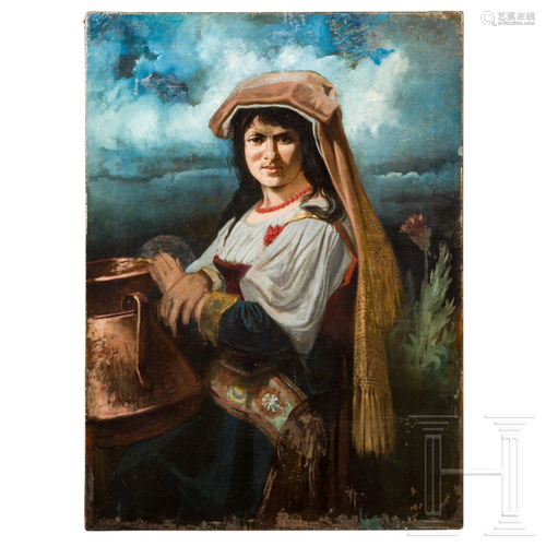 A potrait of a sicilian peasant girl, mid-19th century