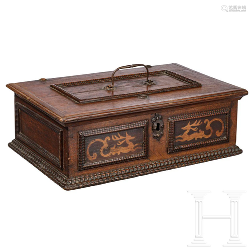 A Franconian wooden casket, circa 1680