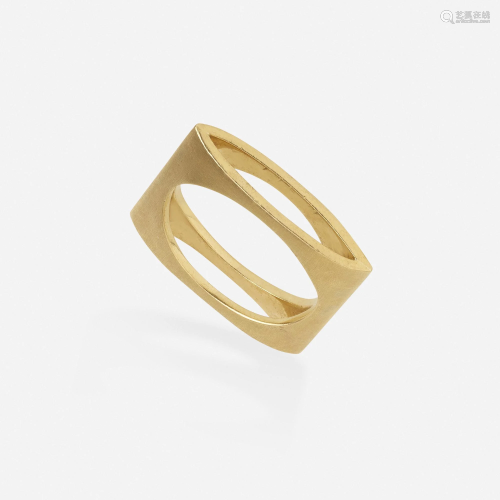 Jean Dinh Van for Cartier, 'Double Faces' gold ring
