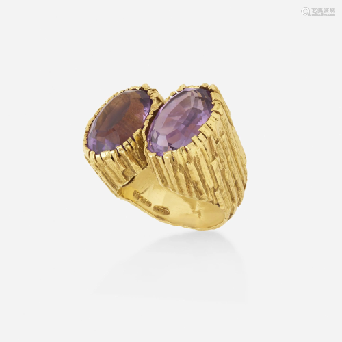 Tiffany & Co., Modernist amethyst and gold ring