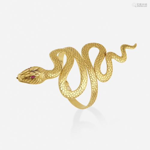 Gold snake bracelet
