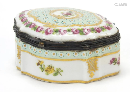 19th century Sevres porcelain snuff box hand painted
