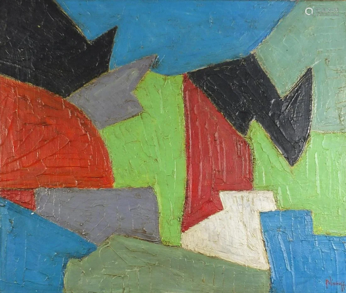 Abstract composition, geometric shapes, Russian school