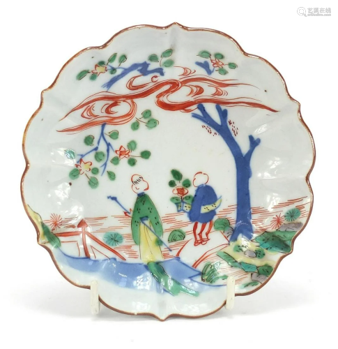 Chinese Ko-sometsuke porcelain dish hand painted two