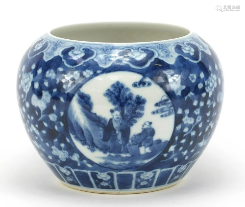 Chinese blue and white porcelain prunus ground vase