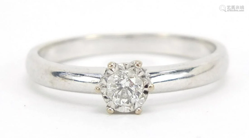18ct white gold diamond solitaire ring, 0.30 carat,