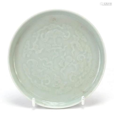 Good Chinese porcelain footed dish having a celadon