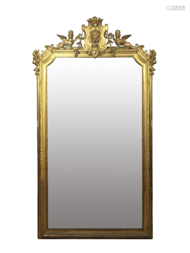 Italian Empire style trumeau mirror