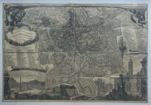 Topographical plan of the city of Rome, 1748, by Gian