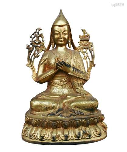 Chinese gilt bronze buddha figure