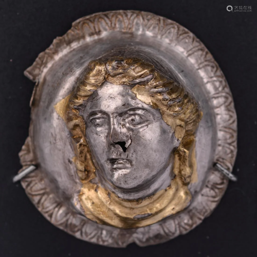 A Thracian Gilt-Silver Tondo of a Female Bust Diameter