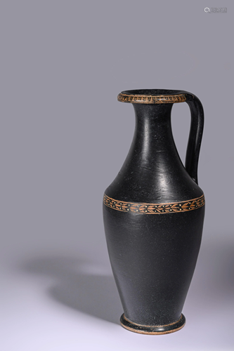 An Attic Red-Figured Oinochoe Height 10 3/4 inches.