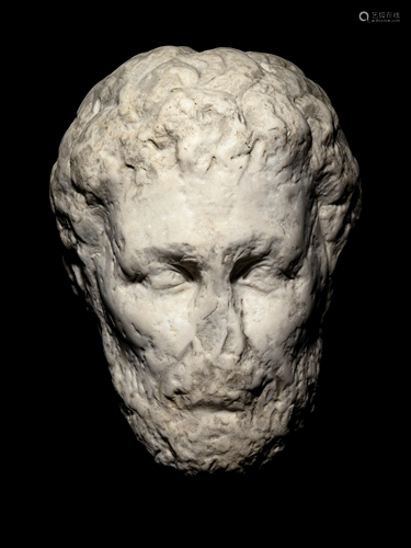 A Roman Marble Portrait Head of Emperor Marcus Aurelius