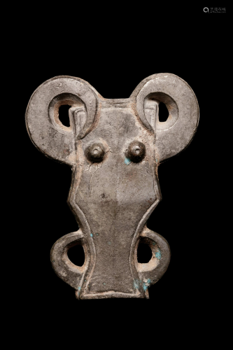 A Scythian Bronze Chamfron Height 8 inches.