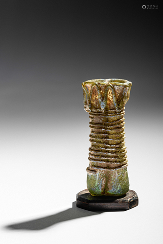 A Roman Glass Double Unguentarium with Iridescence