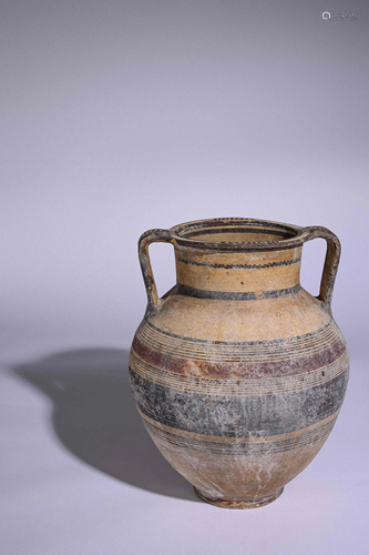 A Cypriot Bichrome Ware Amphora Height 14 inches.