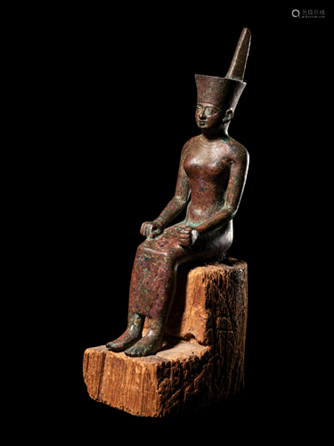 An Egyptian Bronze Neith Height 6 1/2 inches.