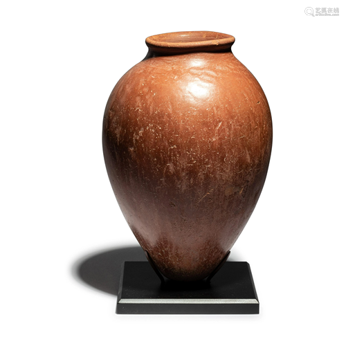 An Egyptian Red-Polished Pottery Jar Height 8 3/4