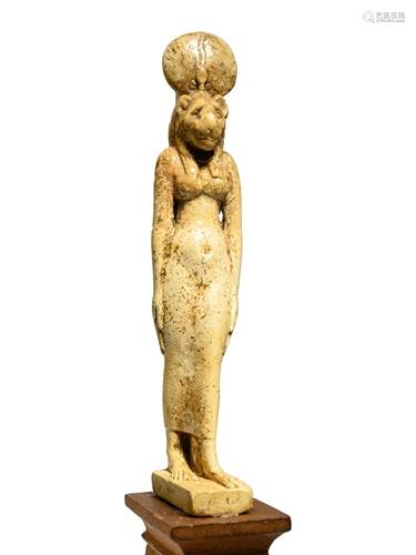 An Egyptian Faience Sekhmet Height 4 1/2 inches.