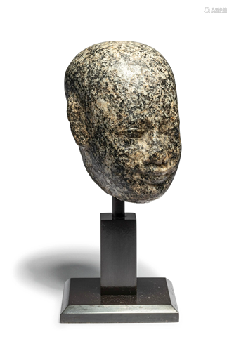 An Egyptian Stone Head of a Priest Height 3 3/4