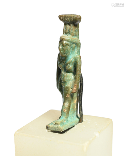 An Egyptian Faience Nephthys Height 1 1/8 inches.