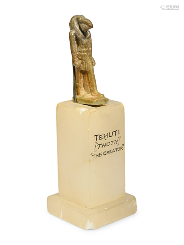 An Egyptian Faience Thoth Height 1 3/8 inches.