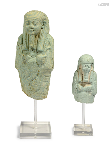 Two Egyptian Faience Ushabti Fragments Height of