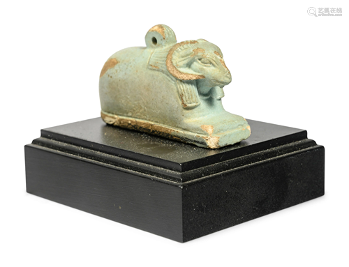 An Egyptian Faience Khnum Height 1 1/4 inches.