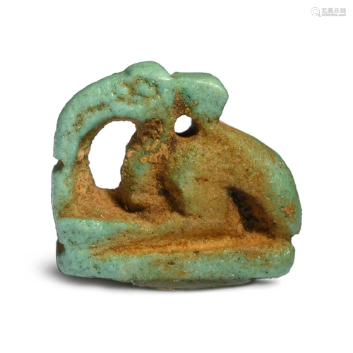 An Egyptian Faience Ibis Height 3/4 inches.