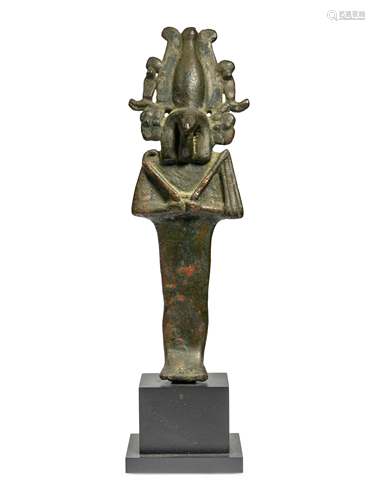 An Egyptian Bronze Syncretistic Nehebkau Height 5 1/4