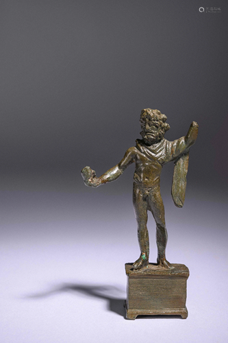 A Roman Bronze Zeus Height 2 1/2 inches.