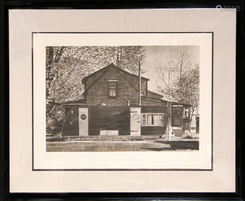 John Baeder, Untitled (House with Trailer), Etching