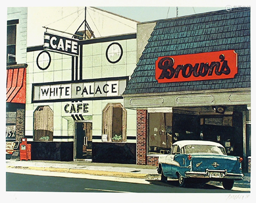 John Baeder, White Palace Cafe, Screenprint