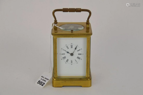 BRASS REPEATER CARRIAGE CLOCK - Time and Strike Fusee