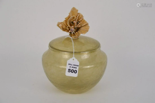 JAY STRONGWATER ENAMEL RUFFLE GLASS JAR - Lidded glass