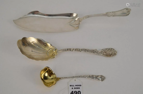 THREE GORHAM STERLING SERVING PIECES - Includes a berry