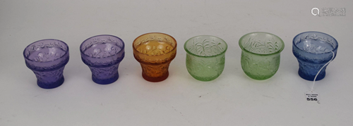 SIX LALIQUE CRYSTAL VOTIVE HOLDERS - Lalique France art