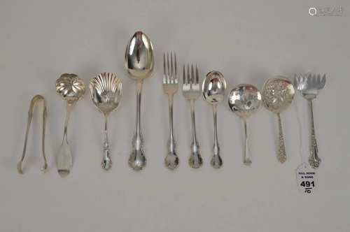 10 PC STERLING SILVER SERVING PIECES - Makers include