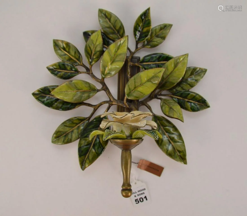 JAY STRONGWATER GARDENIA CANDLE WALL SCONCE -…