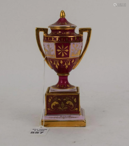 ROYAL VIENNA PORCELAIN URN - Small covered urn