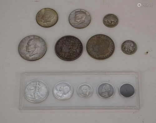 Mixed Lot of Silver Coins, 2 Morgan's 1880 & 1897, 3