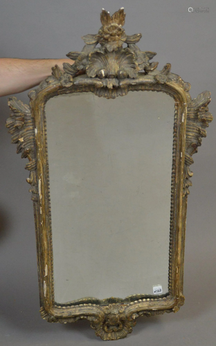 Grey wood carved mirror, 38