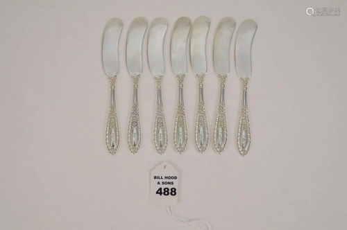 7 STERLING MANCHESTER SILVER CO BUTTER KNIVES - Rhode