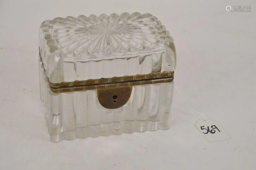 ANTIQUE FRENCH CUT CRYSTAL DRESSER BOX - Probably