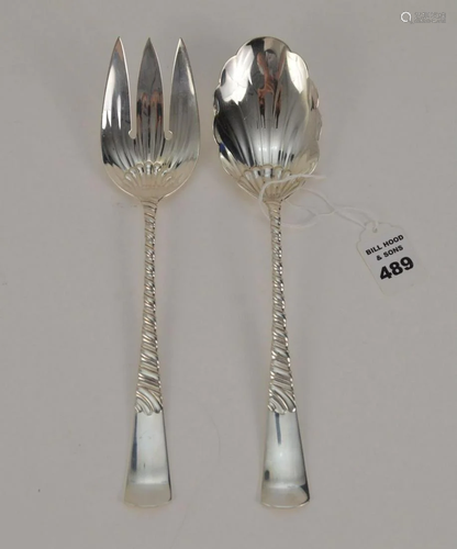 GORHAM STERLING 2PC SALAD SET COLONIAL PATTERN-