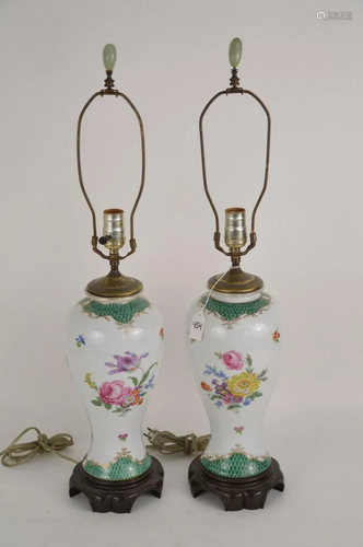 PAIR OF EUROPEAN PORCELAIN VASES NOW ELECTRIFIE…