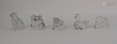 SIX BACCARAT FRENCH CRYSTAL ANIMAL FIGURES - Baccarat