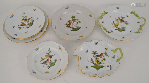 8PCS HEREND ROTHSCHILD BIRD PORCELAIN - Grouping