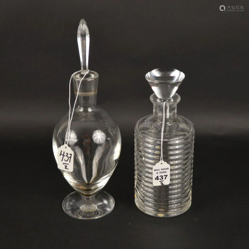 TWO BACCARAT CRYSTAL DECANTERS - Baccarat France clear