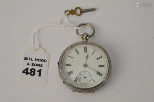 VICTORIAN WILLIAM EVANS STERLING SILVER POCKET WATCH -